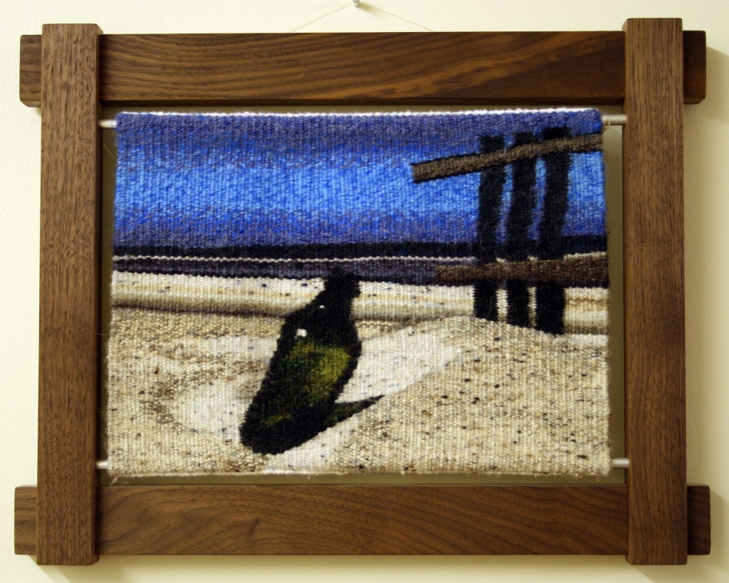 Message in a Bottle
Wool, cotton, acrylic on cotton warp - 12" X 16" - 2014